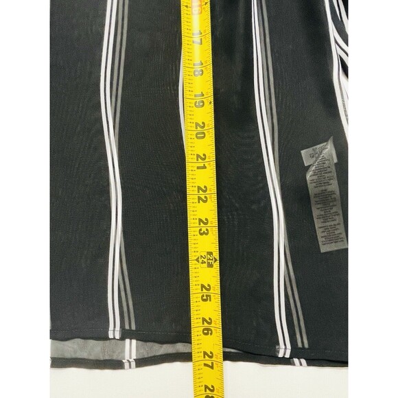 Chico's Black‎ White Stripe Sheer 3/4 Sleeve Blouse Shirt Top Womens 1 Medium 8 - Picture 9 of 14